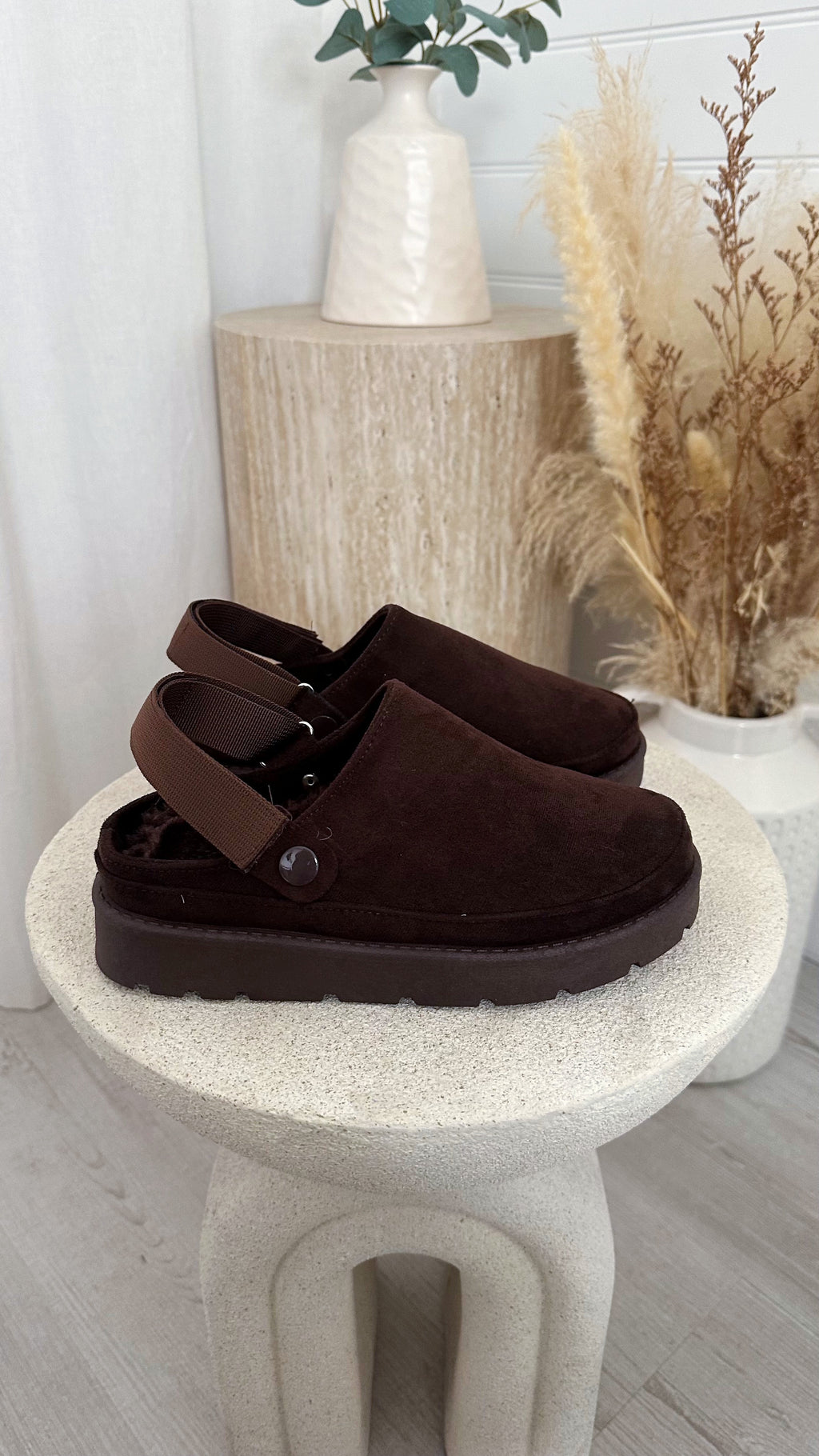 Mule Platform Slippers - BROWN