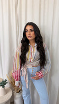 Pastel Stripe Cropped Shirt
