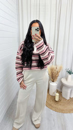 Seam Front Relaxed Trousers - CREAM