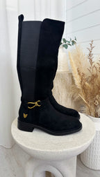 Knee-High Western Boots - BLACK