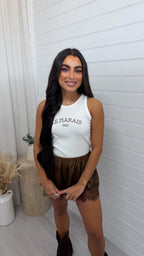 Le Marais Beaded Vest Top - WHITE