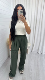 Boxer Waistband Stretchy Trousers - KHAKI