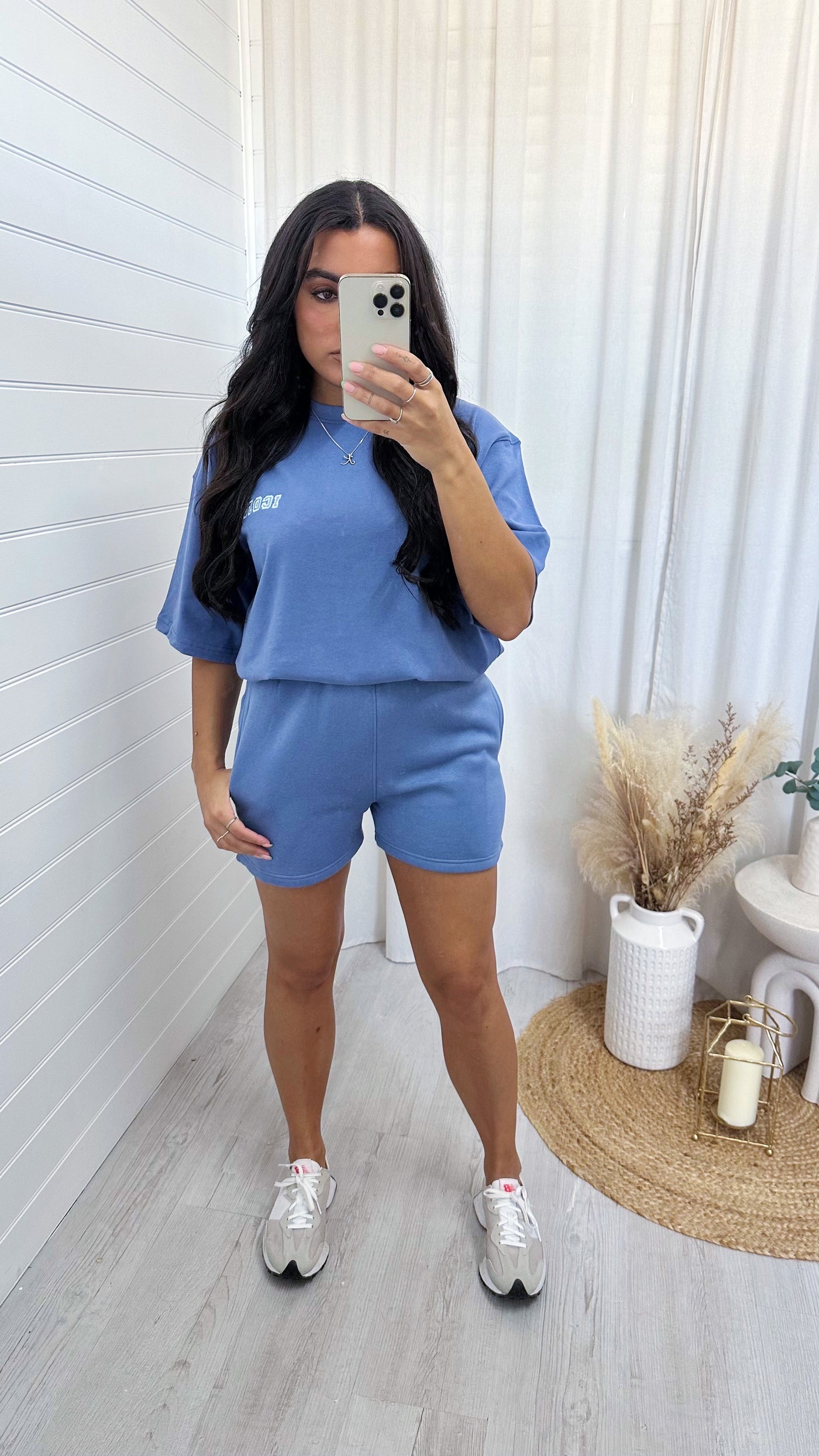 Iconic T-Shirt and Jogger Shorts Co-Ord - POWDER BLUE
