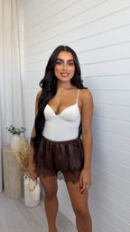 Sculpted Strappy Tank Top - CREAM