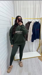 Vancouver Embroidered Half Zip Sweatshirt - KHAKI