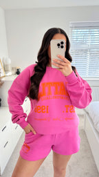 Seattle Sweatshirt and Shorts Co-Ord - PINK