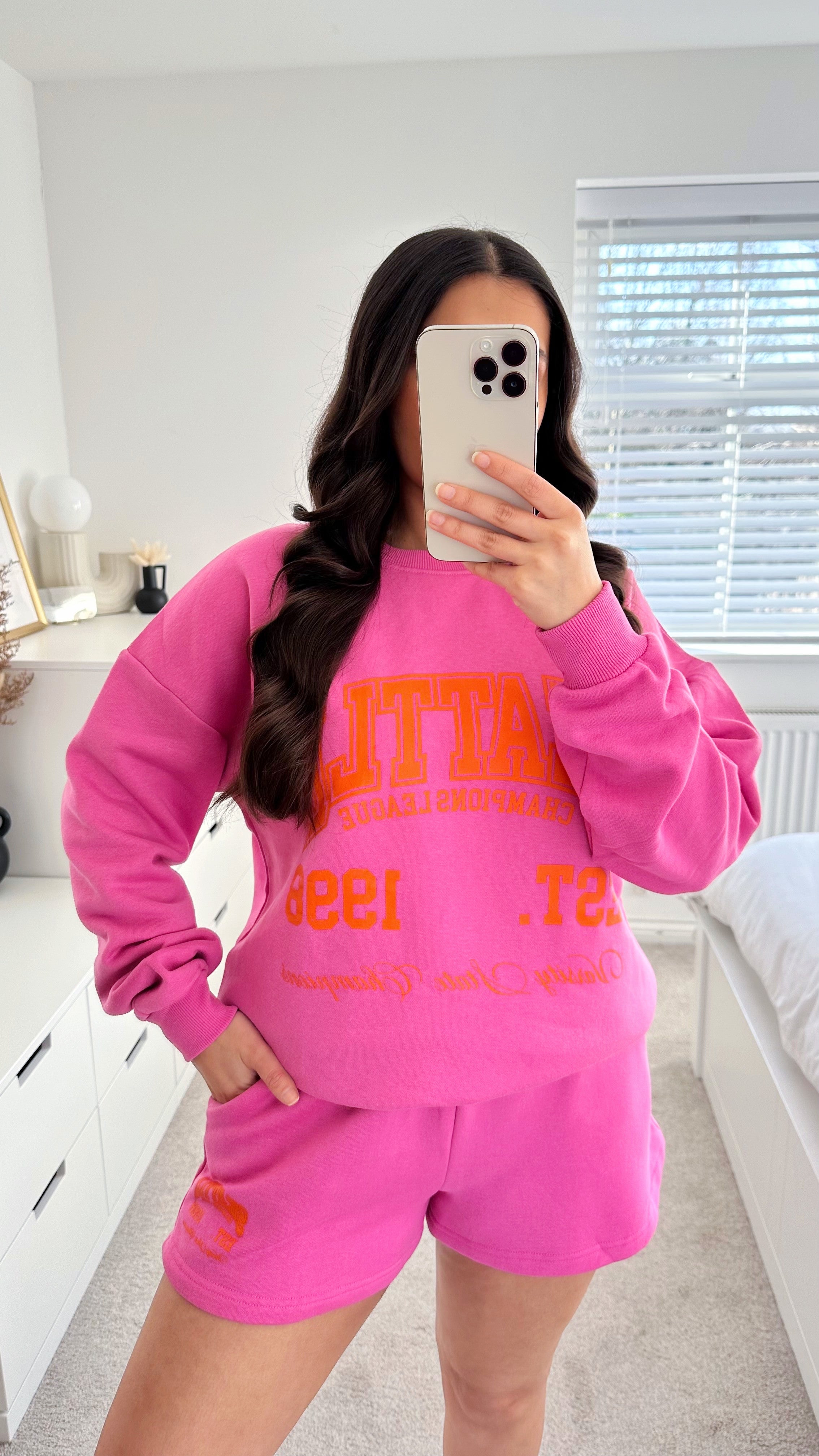 Seattle Sweatshirt and Shorts Co-Ord - PINK