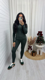 Body Sculpt Jacket and Leggings Gym Co-Ord - KHAKI