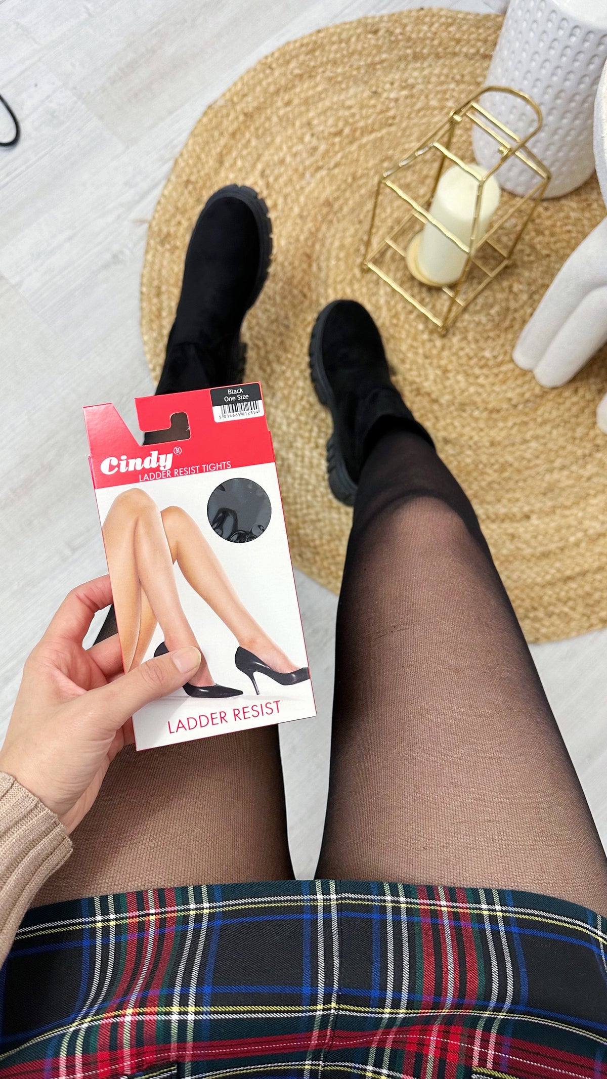 20 Denier Ladder Resist Tights - BLACK