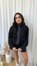 Polka Dot Windbreaker Co-Ord - BLACK