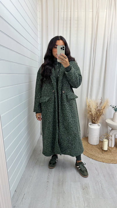 Soft Mohair Duster Coat - KHAKI