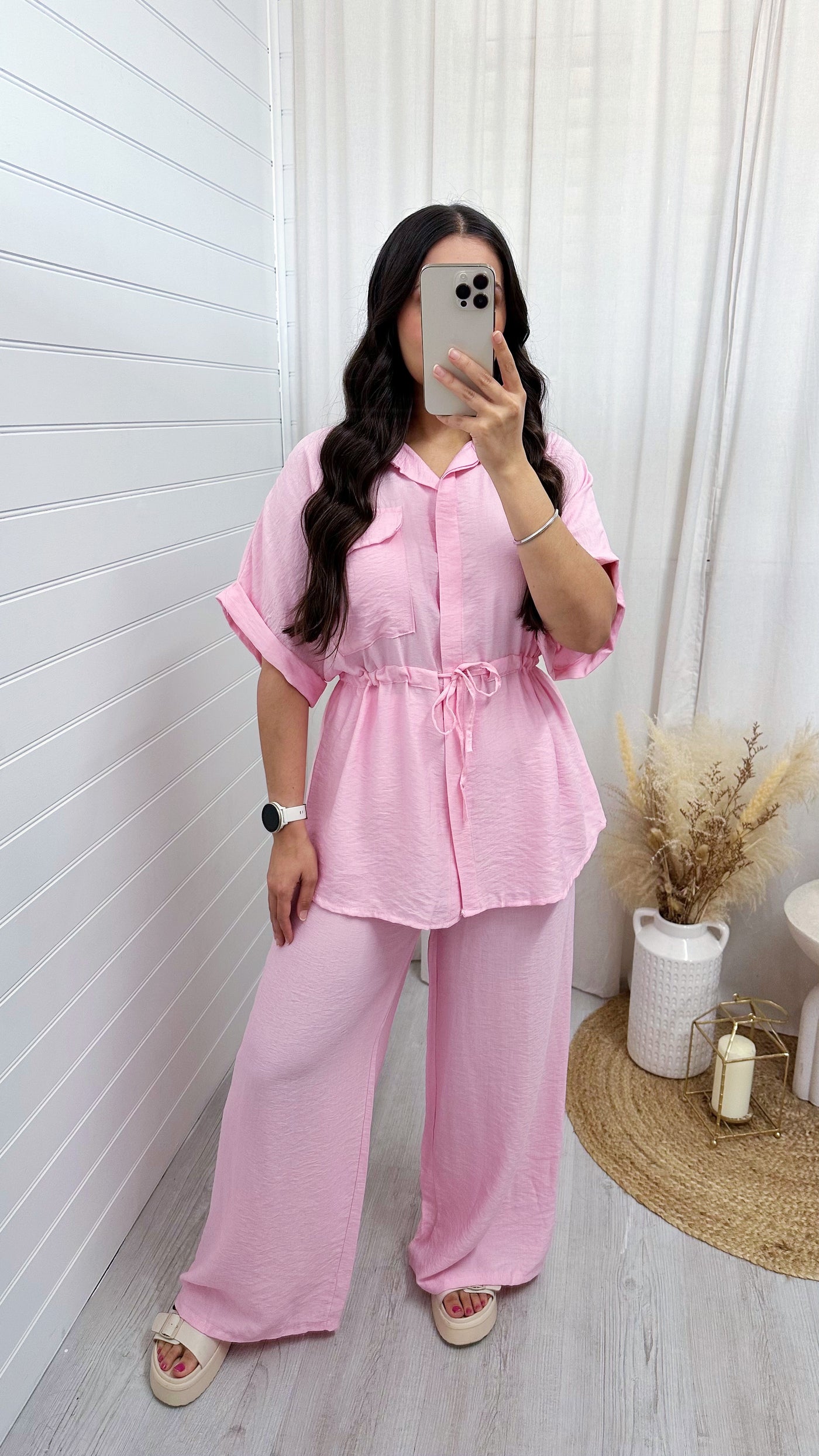 Shacket and Trousers Co-Ord - PINK