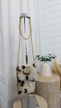 Speckled Faux Fur Mini Bag - CREAM