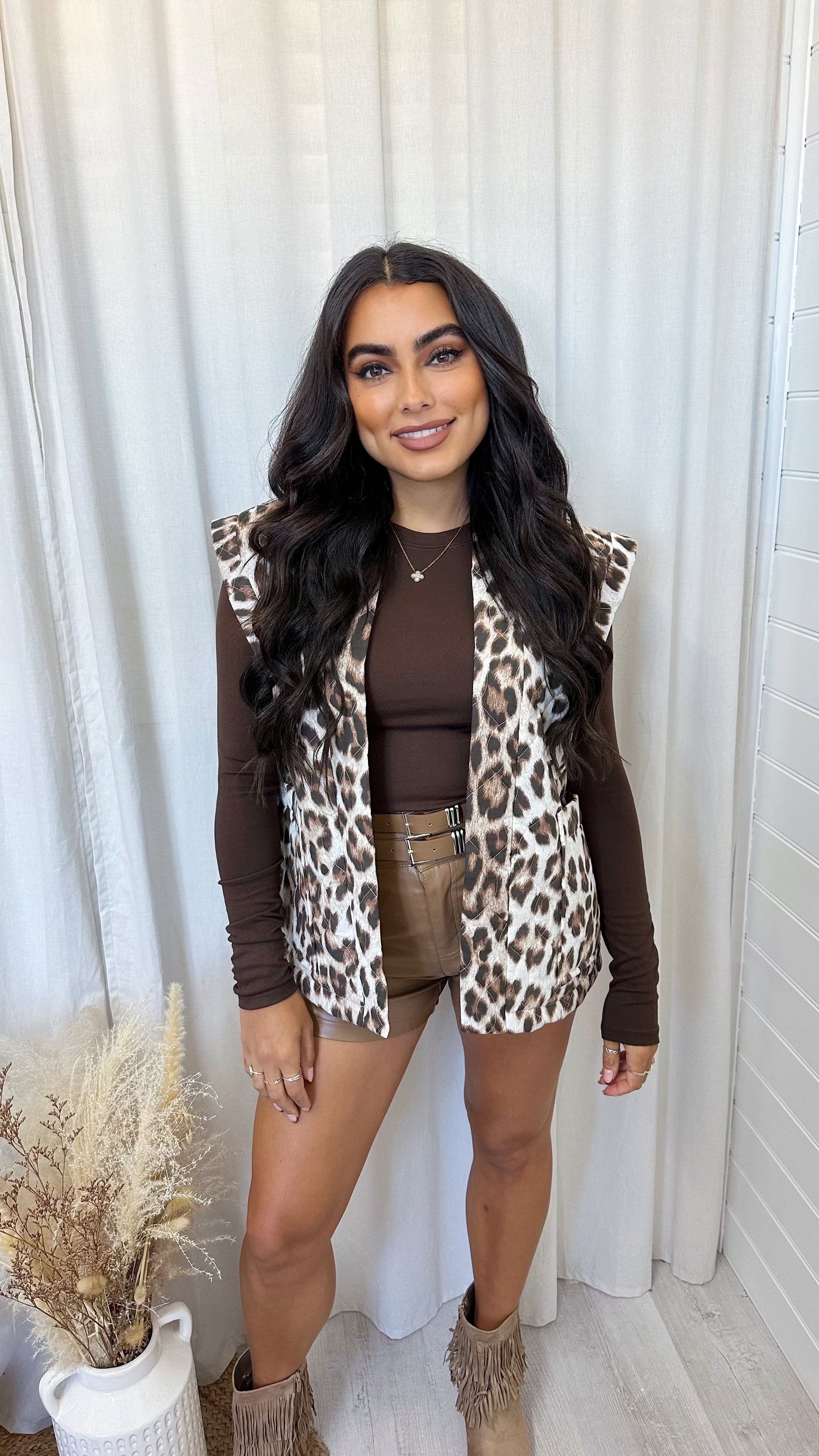 Leopard Print Celestial Sun Waistcoat