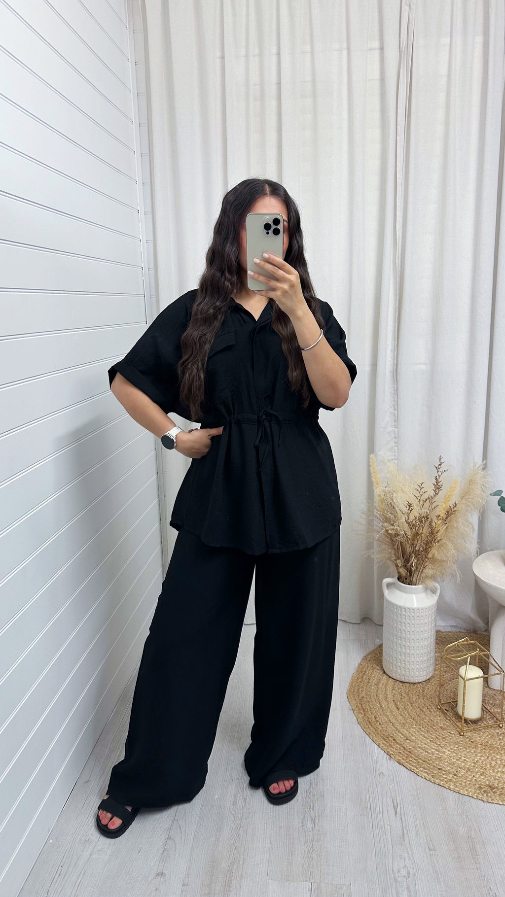 Shacket and Trousers Co-Ord - BLACK