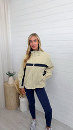 Vintage Track Jacket - BEIGE/NAVY