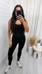 Criss Cross Bralette and Leggings Gym Co-Ord - BLACK