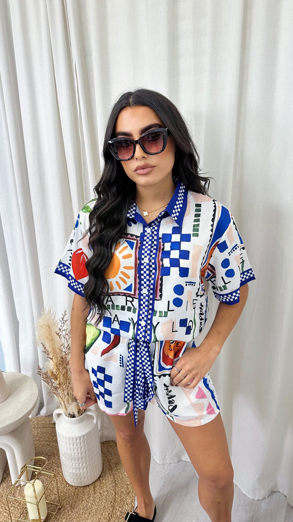 Graphic Summer Print Shirt and Shorts Co-Ord