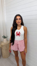 Crab Sequin Vest Top - WHITE