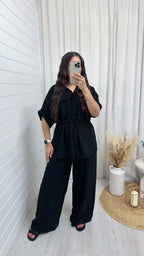 Shacket and Trousers Co-Ord - BLACK