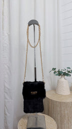 Faux Fur Mini Bag - BLACK