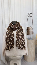 Deer Print Scarf - BROWN