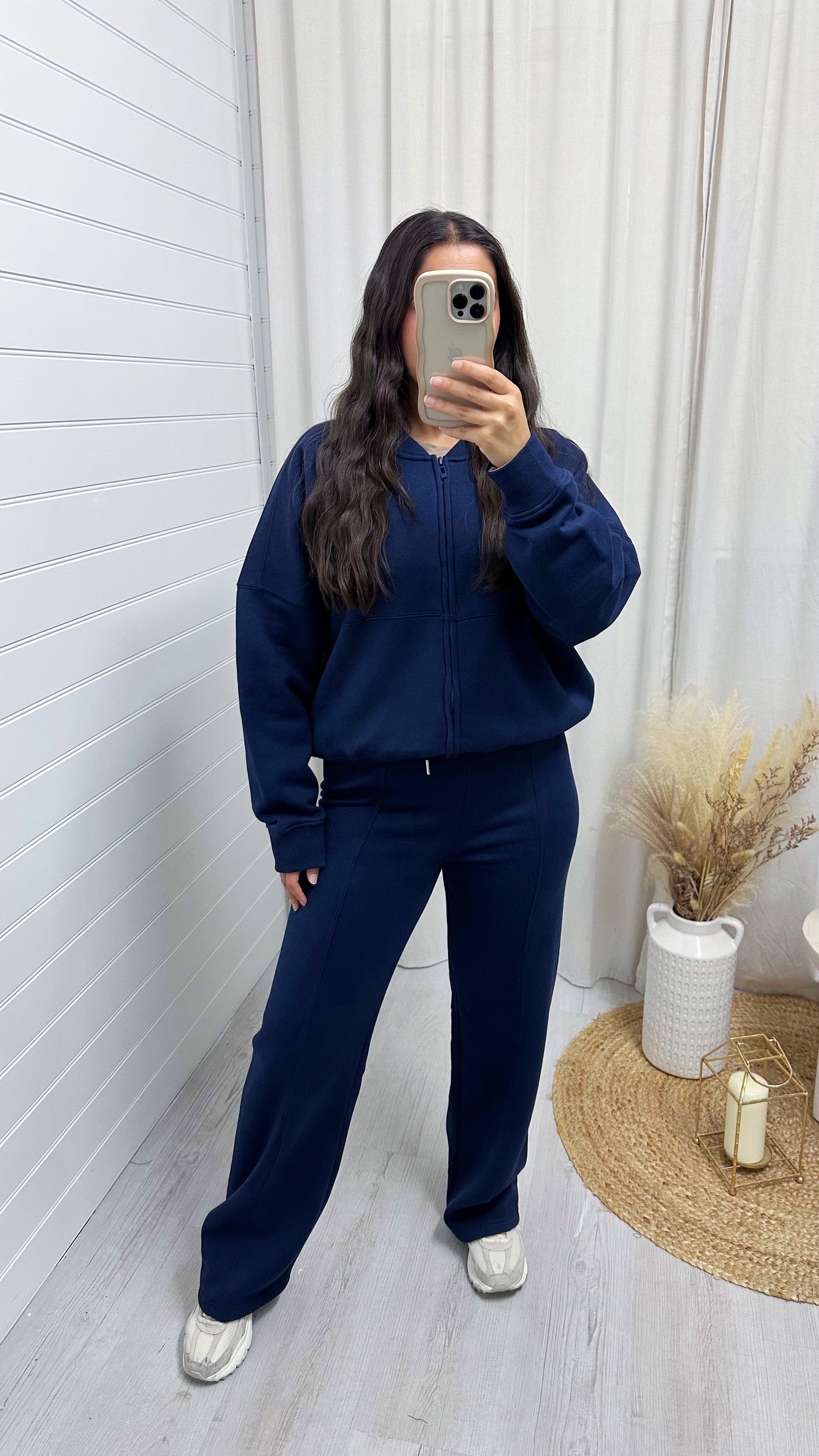 Bomber Jacket and Seam Front Joggers Tracksuit - NAVY