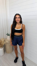 Boxer Waist Band Runner Shorts - NAVY