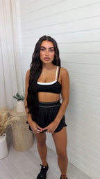 Boxer Waist Band Runner Shorts - BLACK