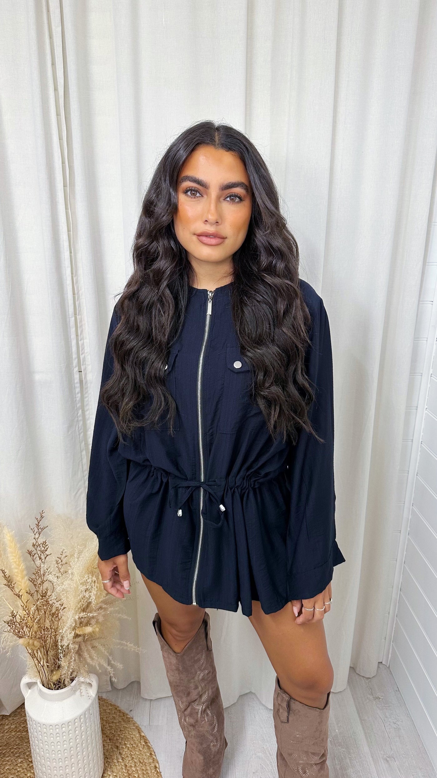 Lightweight Cargo Shacket - NAVY
