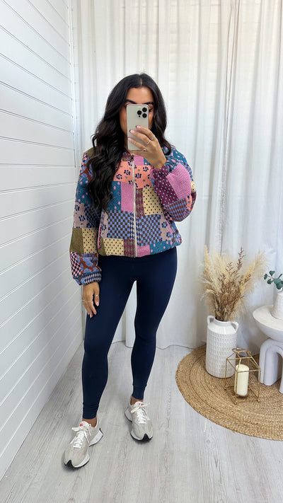 Tapestry Bomber Jacket - LILAC