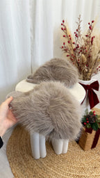 Mega Fluffy Faux Fur Slippers - MOCHA