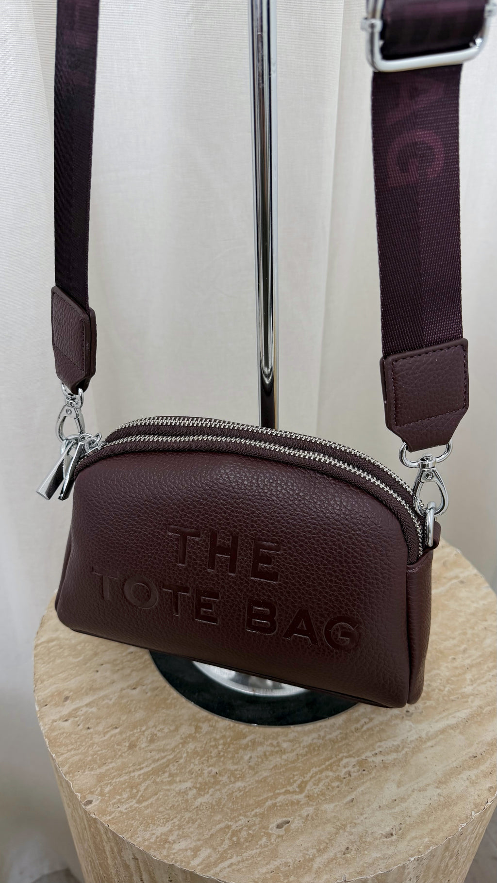 Double Zip Dome Cross Body Bag - FOREST BERRY