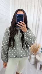 Polka Dot Lightweight Jacket - SAGE