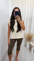 Body Sculpt Capri Leggings - BROWN