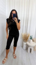 Body Sculpt Capri Leggings - BLACK