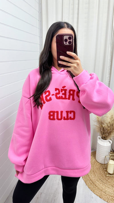 Ski Club Oversized Hoodie - PINK