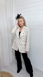 Polka Dot Boyfriend Blazer - CREAM