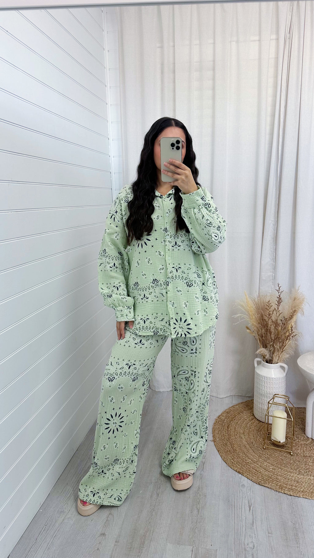 Paisley Cheesecloth Shirt and Trousers Co-Ord - MINT