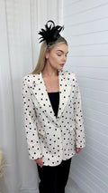 Polka Dot Boyfriend Blazer - CREAM