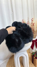 Mega Fluffy Faux Fur Slippers - BLACK