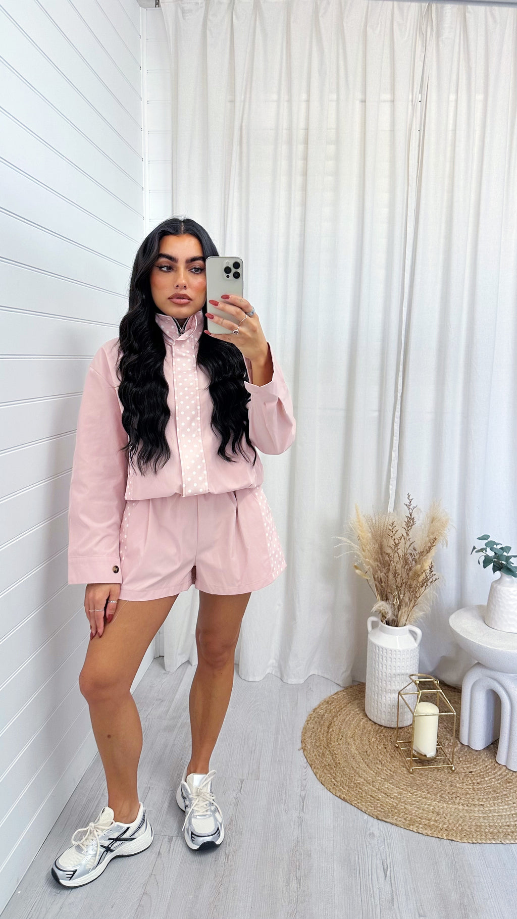 Polka Dot Windbreaker Co-Ord - PINK