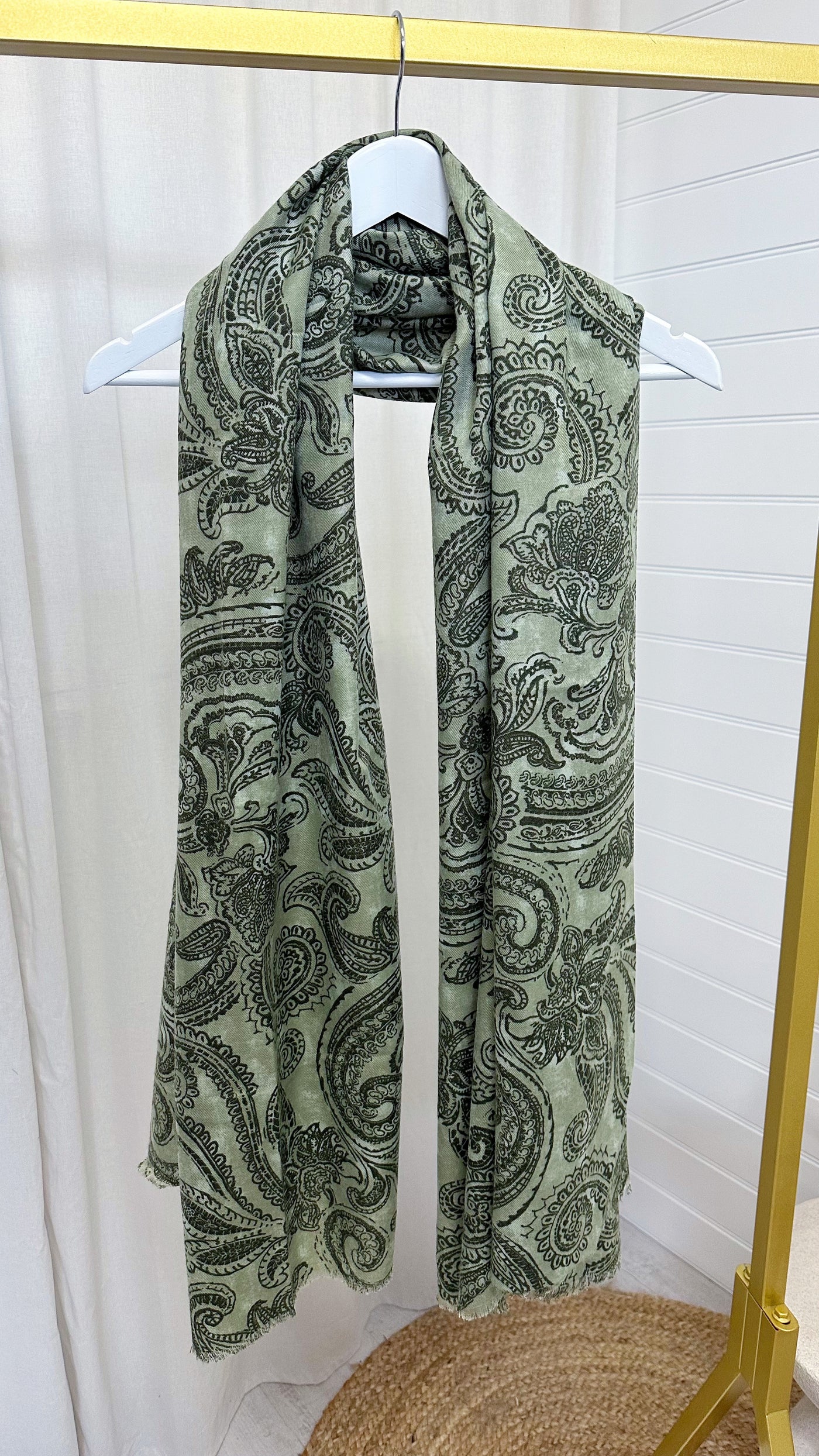 MIA Paisley Print Soft Touch Scarf - GREEN