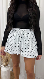 Puff Ball Polka Dot Shorts - WHITE