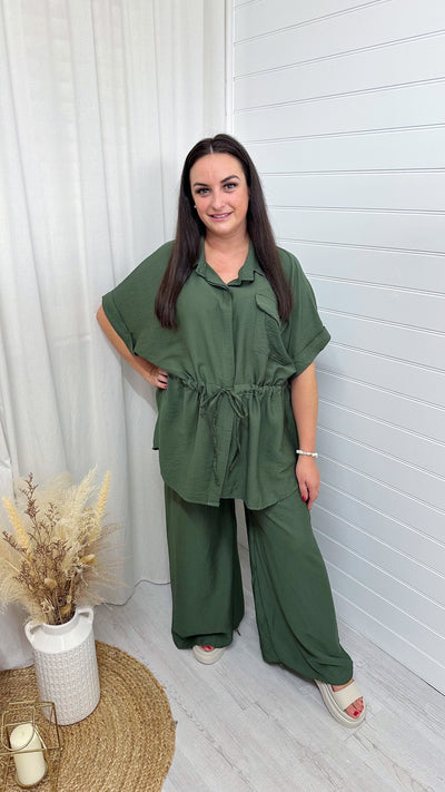 Shacket and Trousers Co-Ord - KHAKI