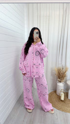Paisley Cheesecloth Shirt and Trousers Co-Ord - PINK