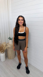 Boxer Waist Band Runner Shorts - BROWN
