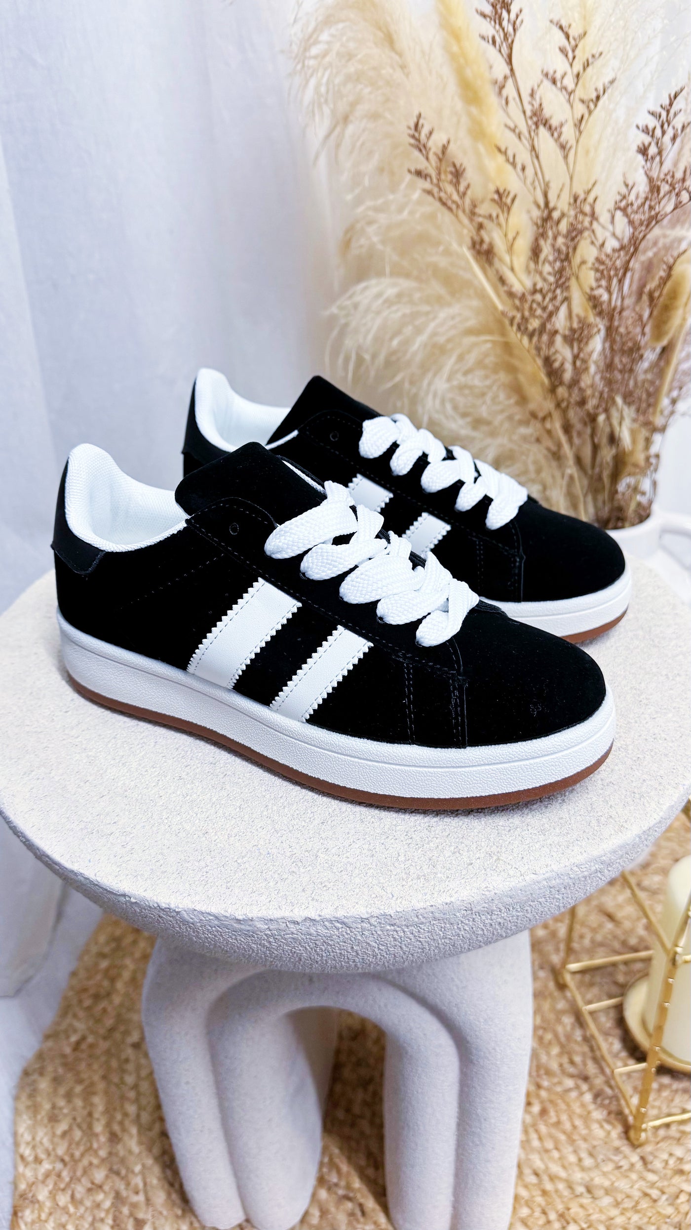 Suede Classic Chunky Lace Trainers - BLACK