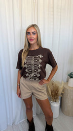 Tailored High Waisted Shorts - BEIGE