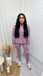 New York Embossed Half Zip Sweatshirt - LILAC